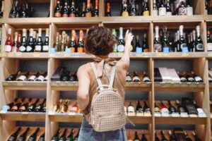 Wine selection at the grocery store