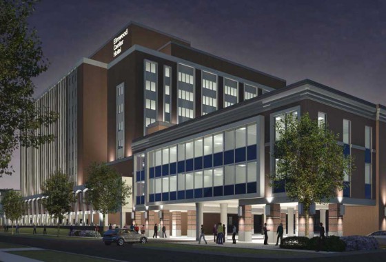 elmwood center rendering at night