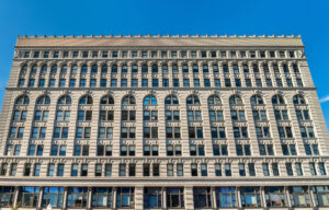 Ellicott Hotel in Buffalo, NY on a sunny day