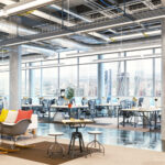 A modern commercial office space in Buffalo, New York leased by Ellicott Development