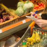 Grocery shopping at the store in the fruit section