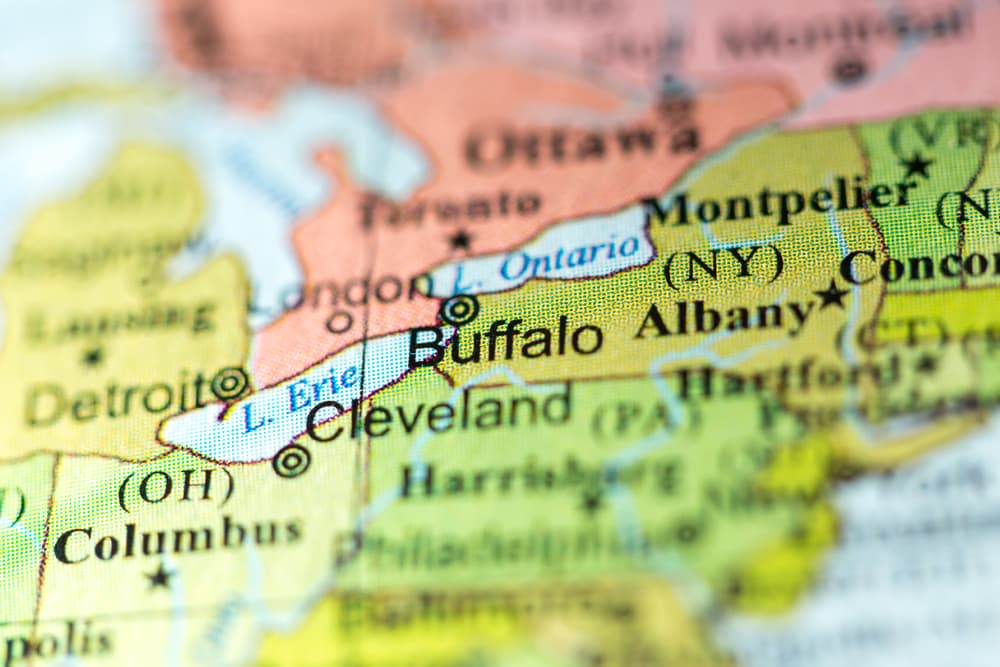 A US Map of Buffalo, NY