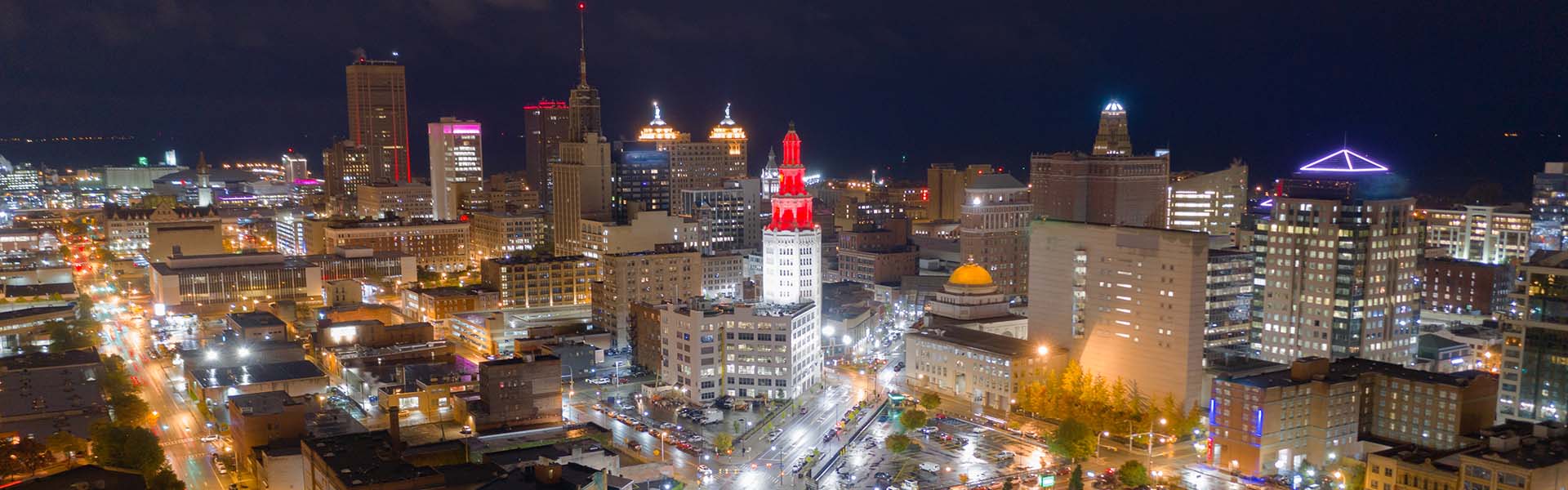 Buffalo Skyline at Night